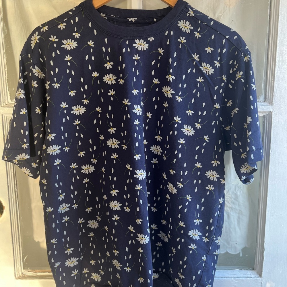 Nordstrom, Cristina Martinez, Navy Blue Floral Men's Shirt medium
